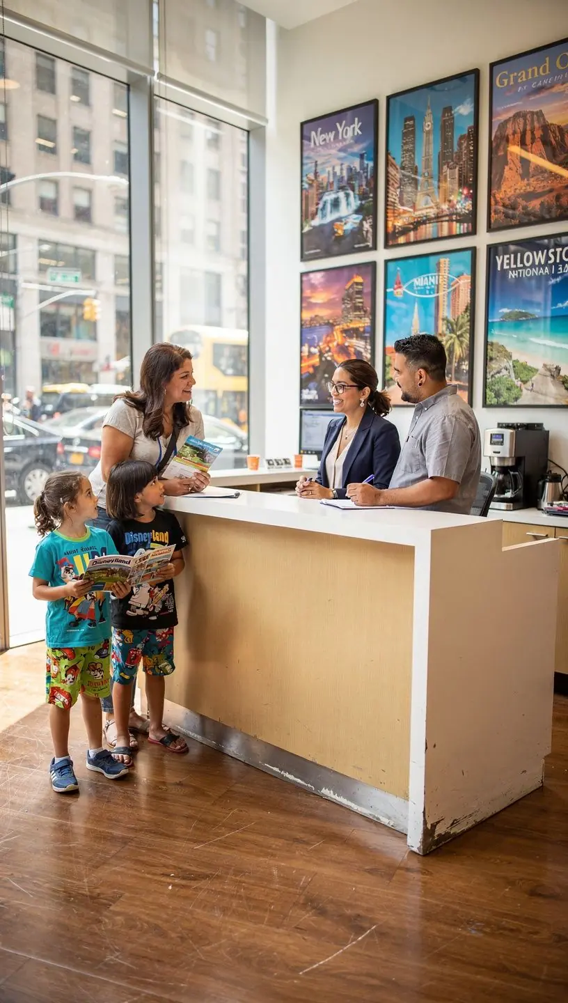 Rodzina ciesząca się wspólnym czasem na szlaku górskim w Parku Narodowym Yellowstone.
